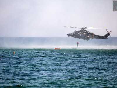 Aeronautica, esercitazione di salvataggio in mare
